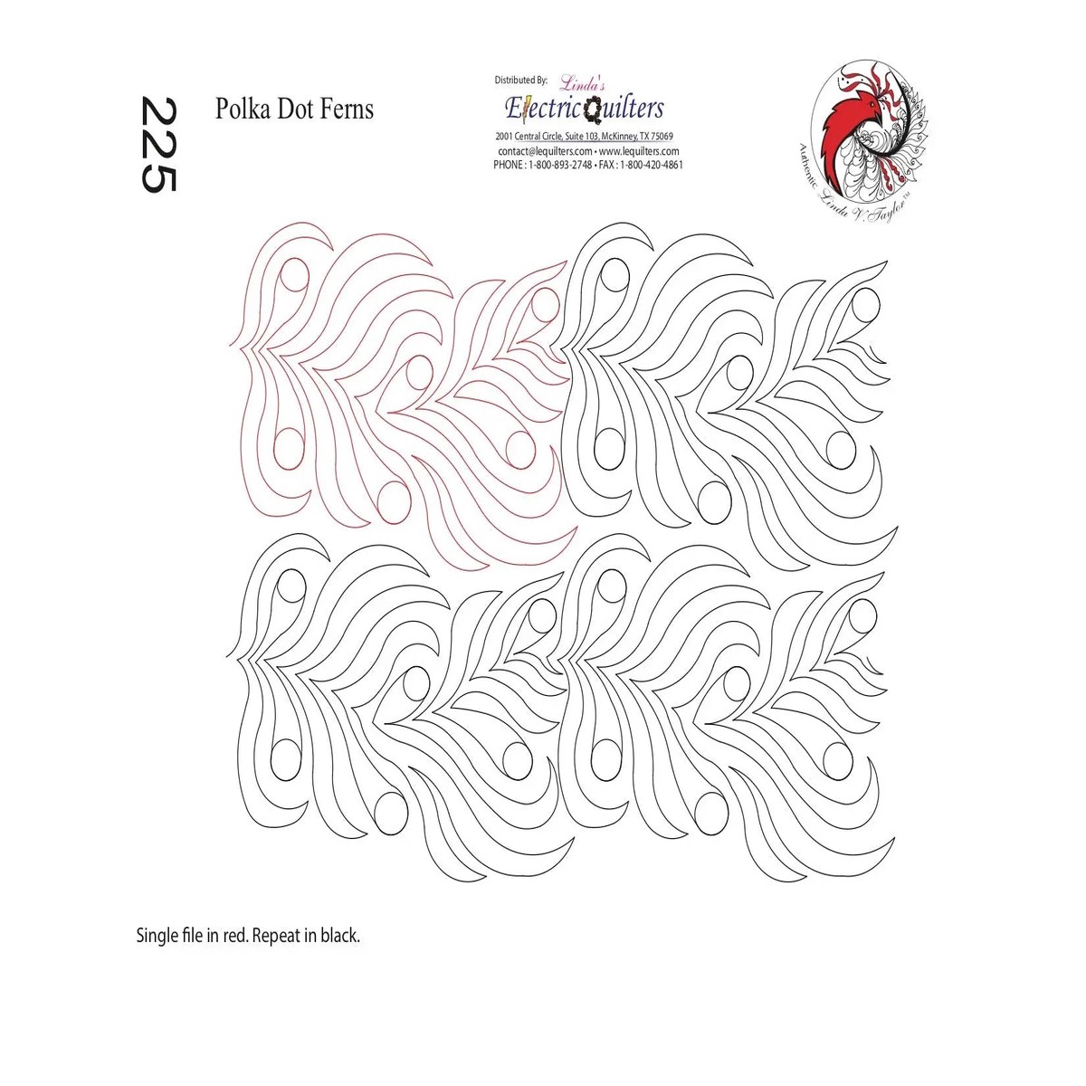 225 Polka Dot Ferns Pantograph by Linda V. Taylor