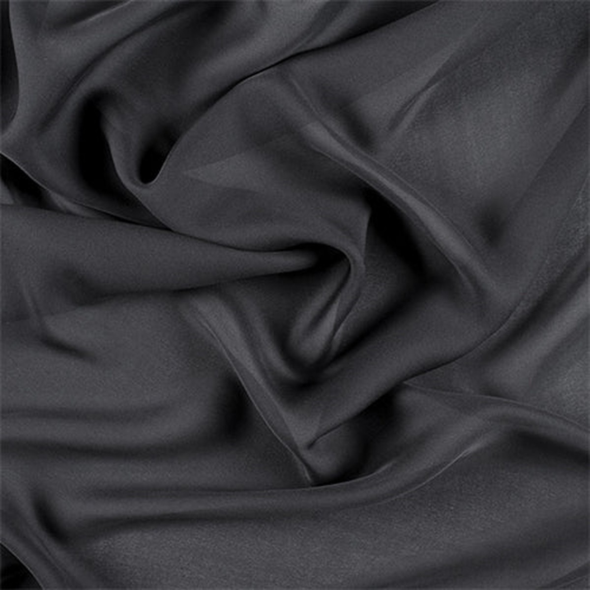 Runway Silks Black Silk Double Georgette Fabric - Reorderable