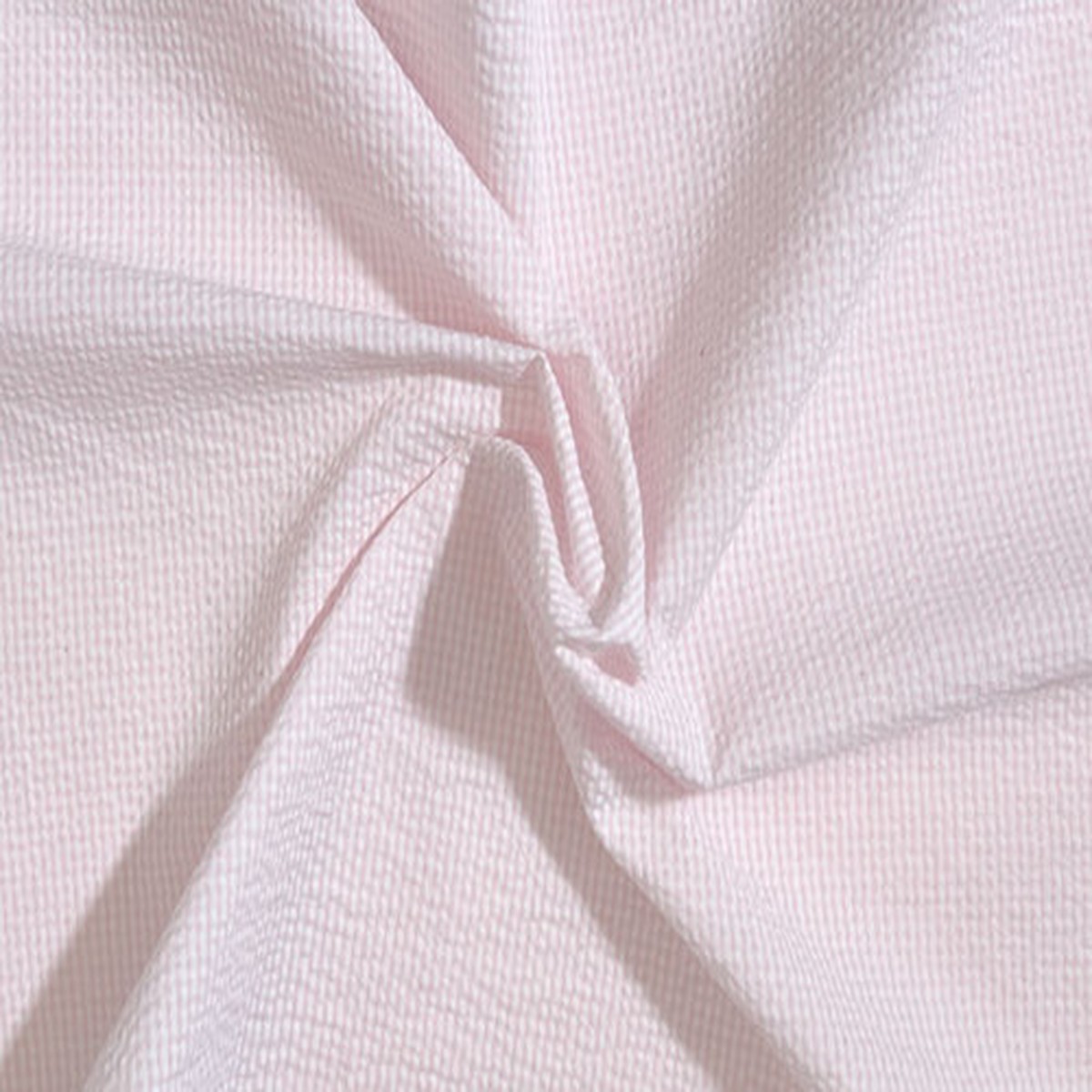 10 Yards of Seersucker Cotton Stripe White Pink
