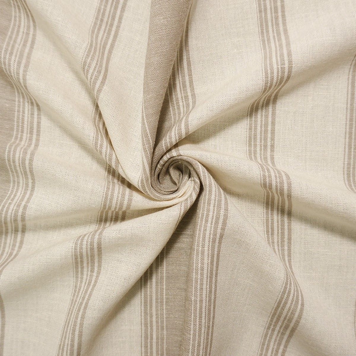 Taupe-White Famous Maker Rayon Blend Stripe Woven Fabric