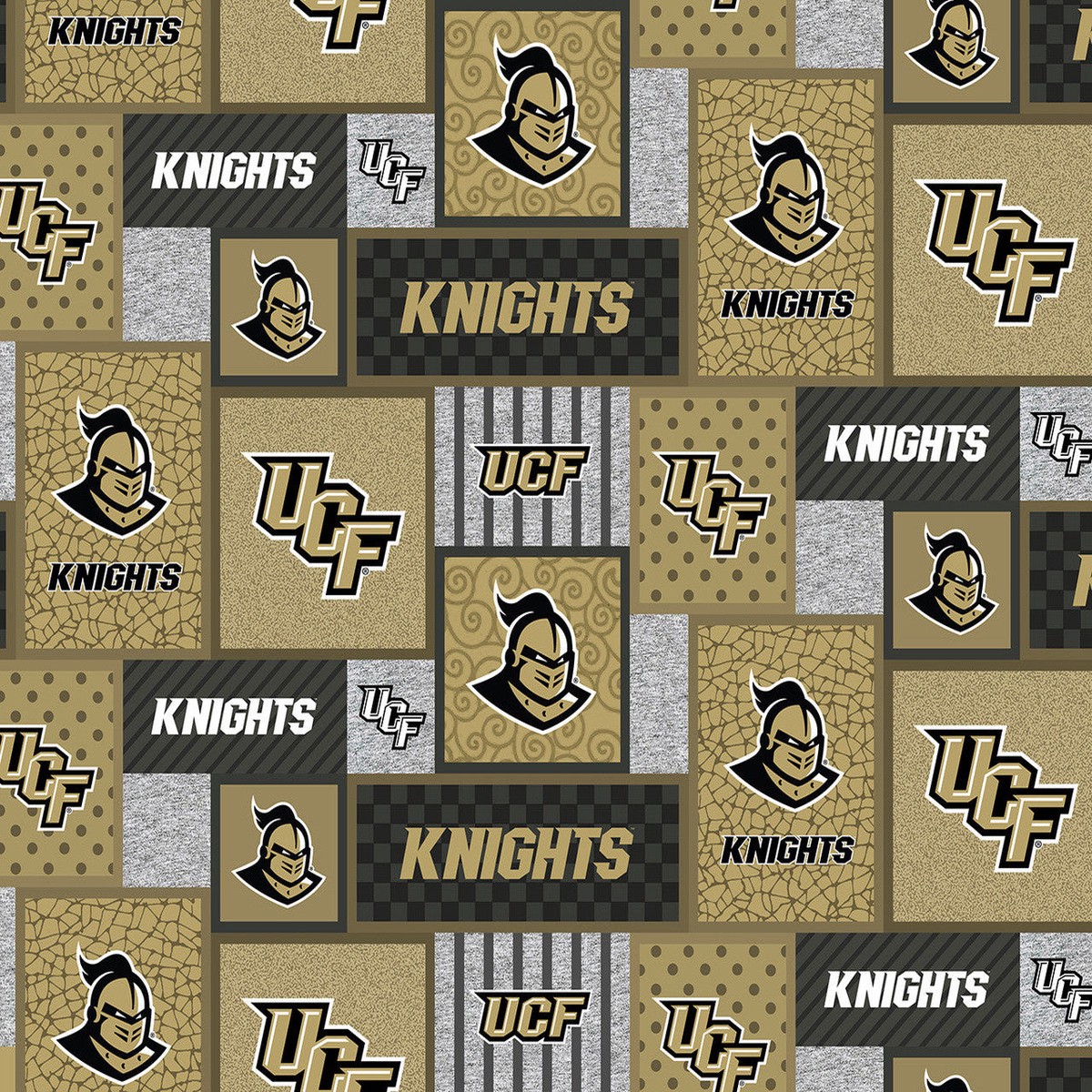 Central Florida Knights NCAA College Patch Sykel Enterprises Polyester FLEECE Fabric UCF-1177