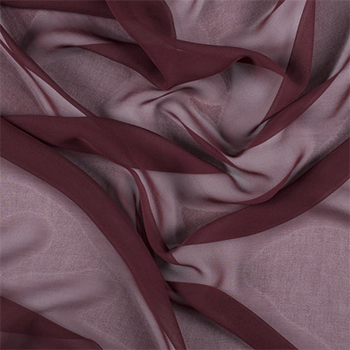 Runway Silks Dark Brick Red Silk Chiffon Fabric - Reorderable