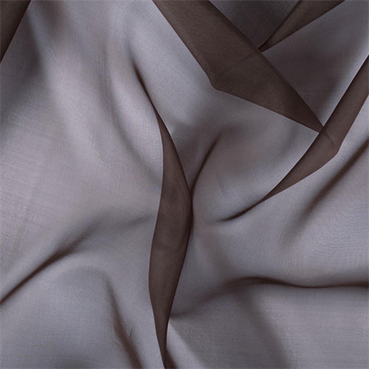 Runway Silks Dark Brown Silk Organza Fabric - Reorderable
