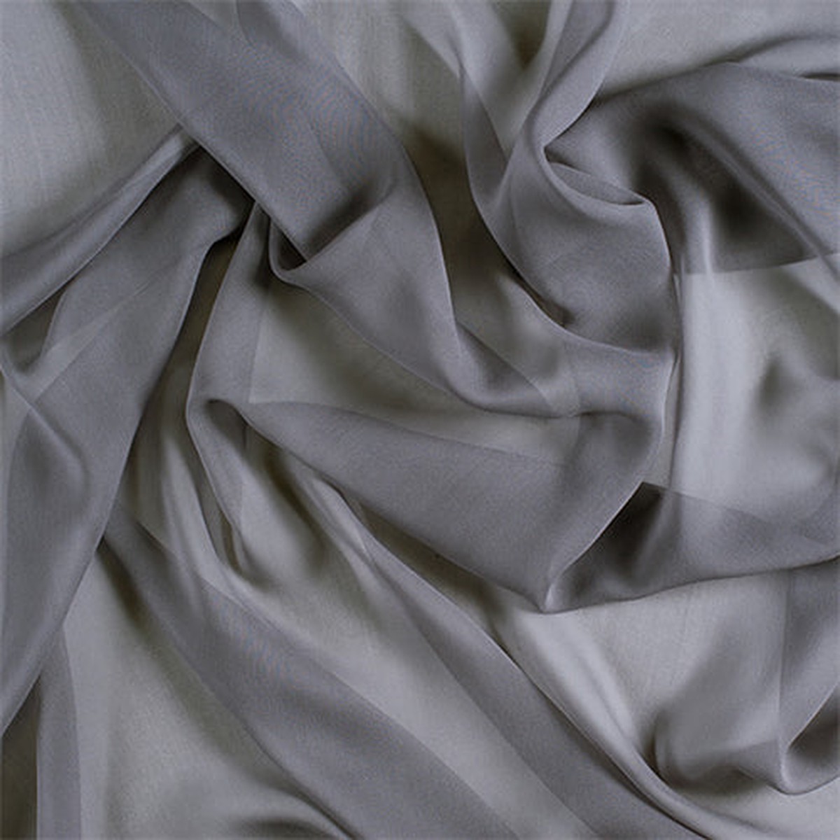 Runway Silks Silver Gray Wide Silk Chiffon Fabric - Reorderable
