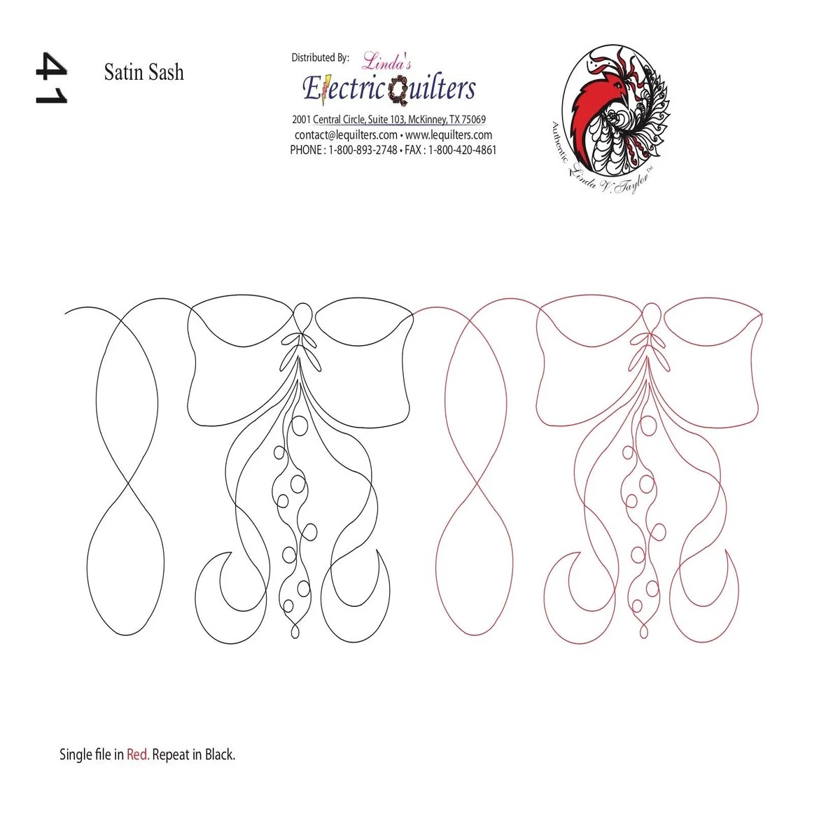 041 Satin Sash Pantograph by Linda V. Taylor