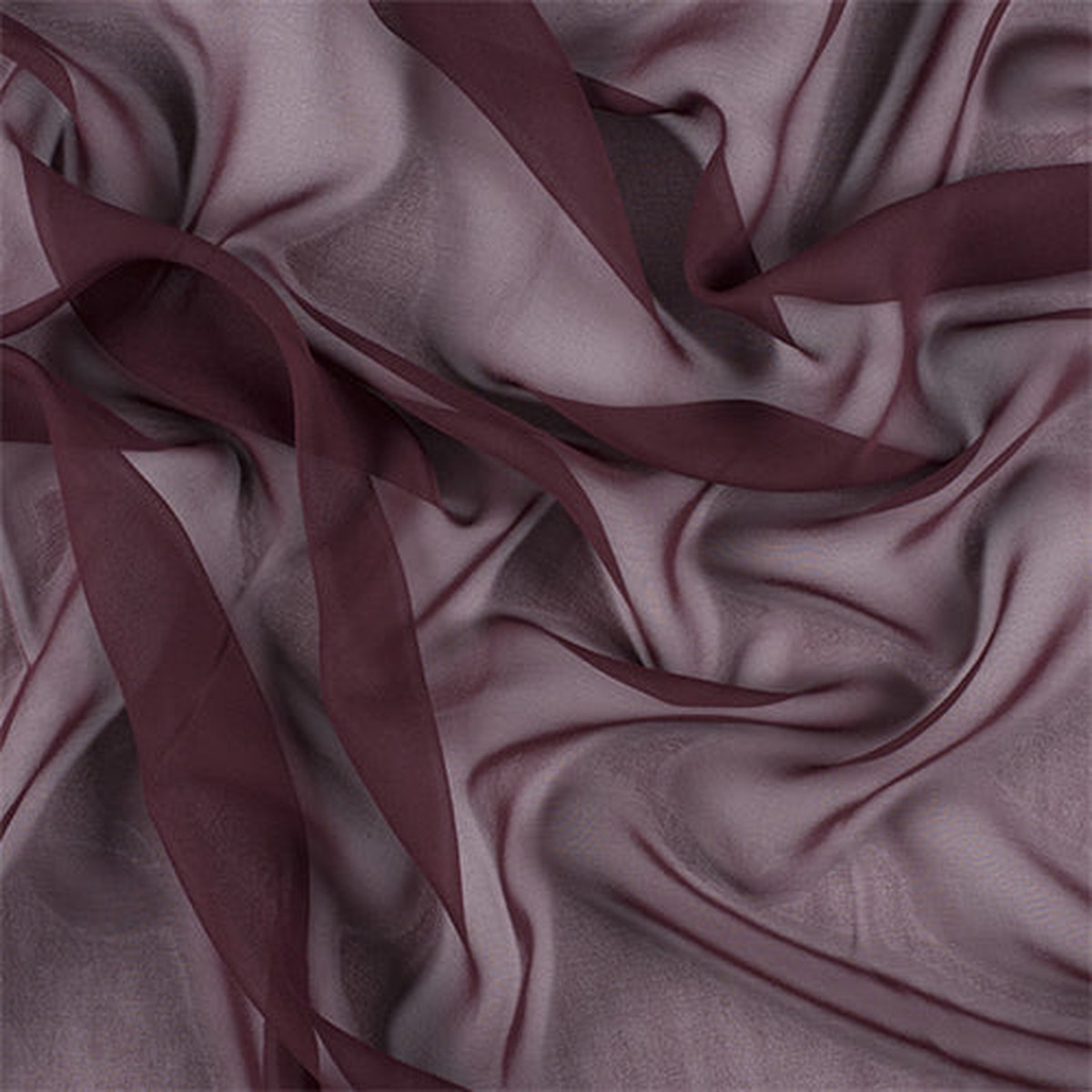 Runway Silks Wine Wide Silk Chiffon Fabric - Reorderable