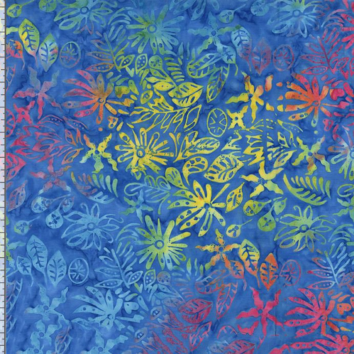 XTonga 108" Wideback Tropical Electric Blue Yellow Timeless Treasures Cotton Batik Fabric TT-XTONGA-B4095-ELECTRIC