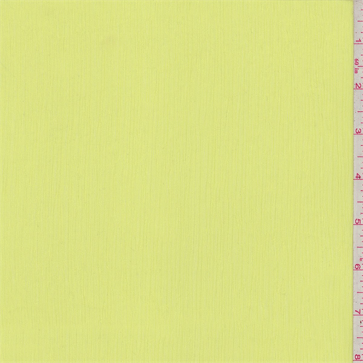 1 YD PC-Lemon Yellow Textured Chiffon Fabric