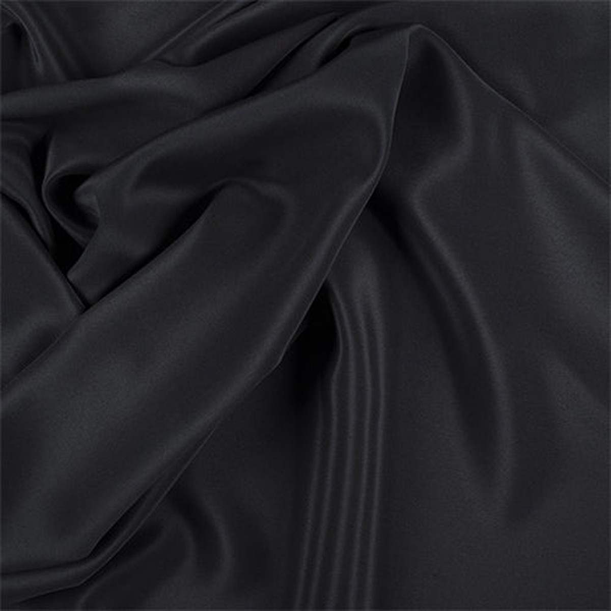 Runway Silks Black Silk Crepe de Chine Fabric - Reorderable