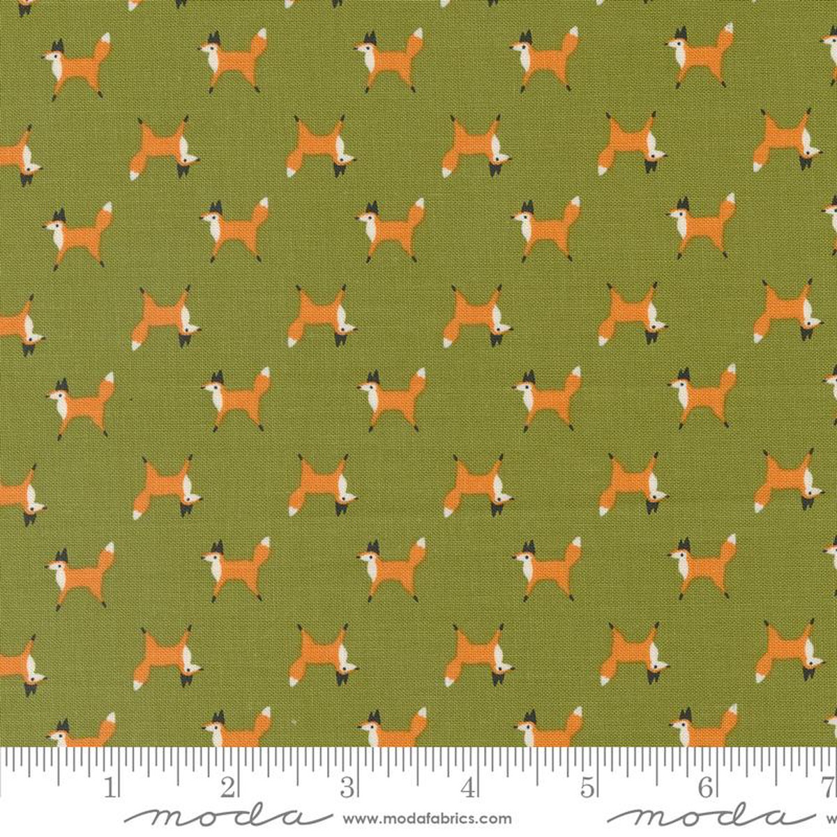 Woodland Wonder Fox Trot Fern Light Green Moda Cotton Fabric