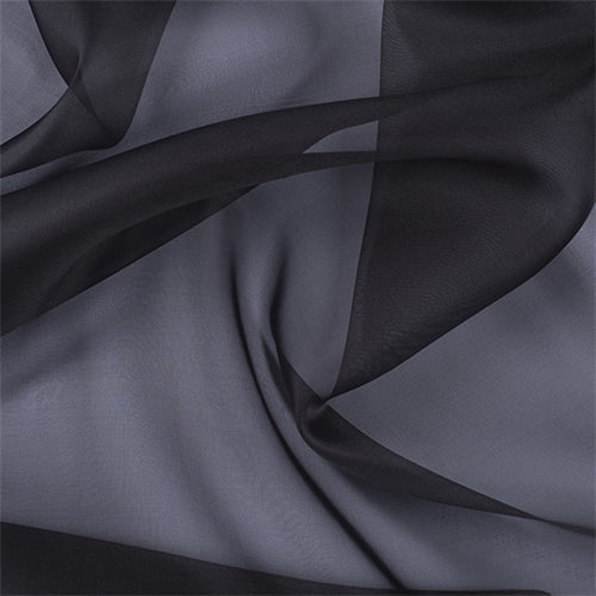 Runway Silks Dark Gray Silk Organza Fabric - Reorderable