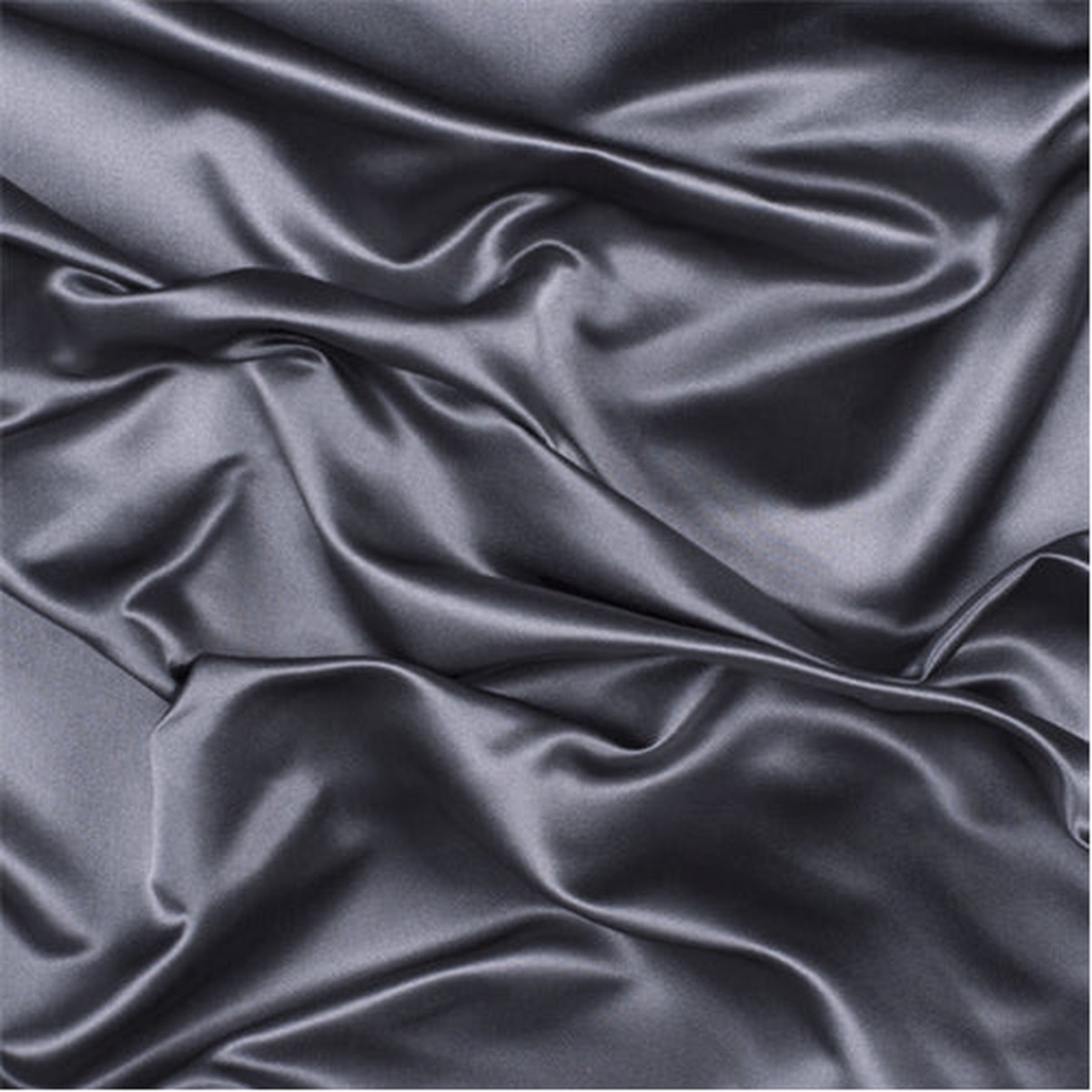 Runway Silks Dark Gray Silk Duchess Satin Fabric - Reorderable