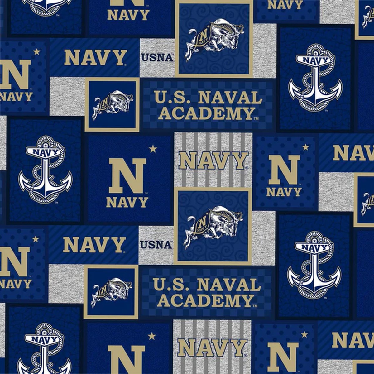 US Naval Academy College Patch Sykel Enterprises Polyester Fleece Fabric SYK-1177-USNA