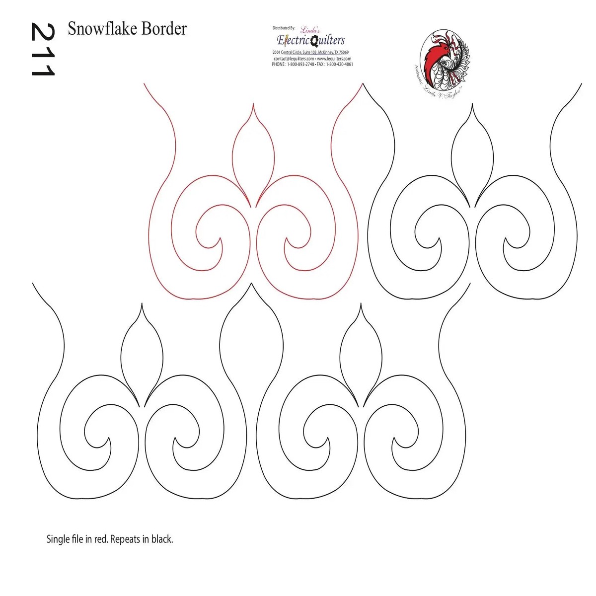 211 Snowflake Border Pantograph by Linda V. Taylor