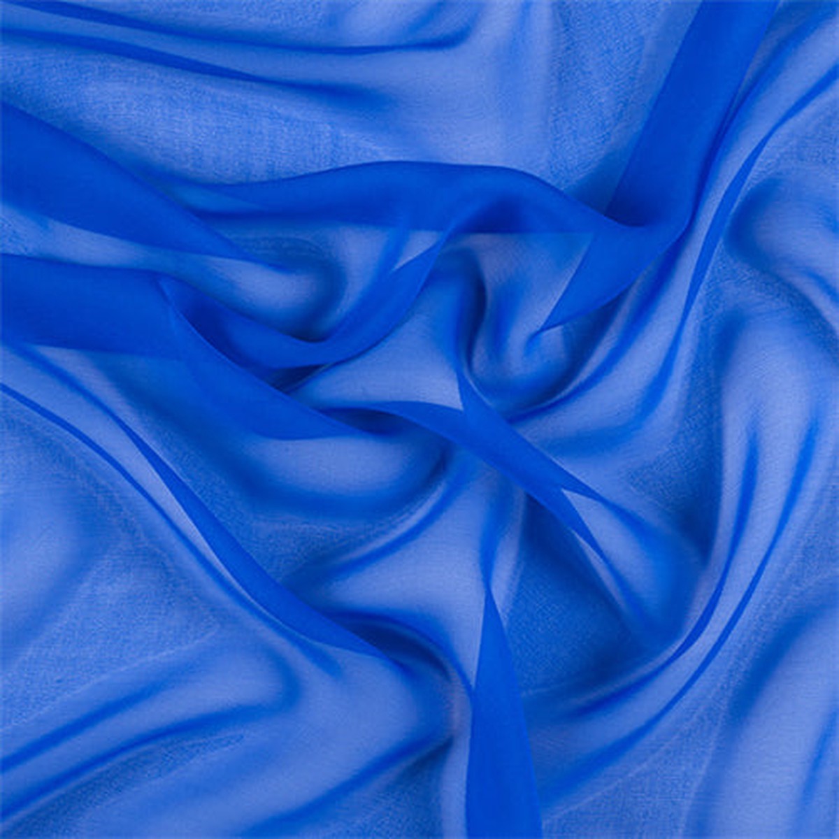 Runway Silks Sapphire Blue Silk Chiffon Fabric - Reorderable