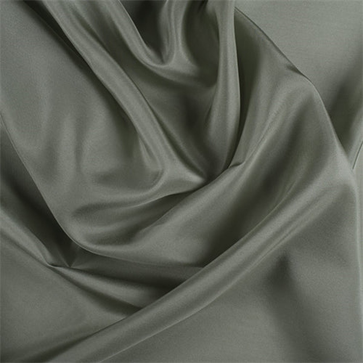 Runway Silks Dark Sage Silk Habotai Fabric - Reorderable