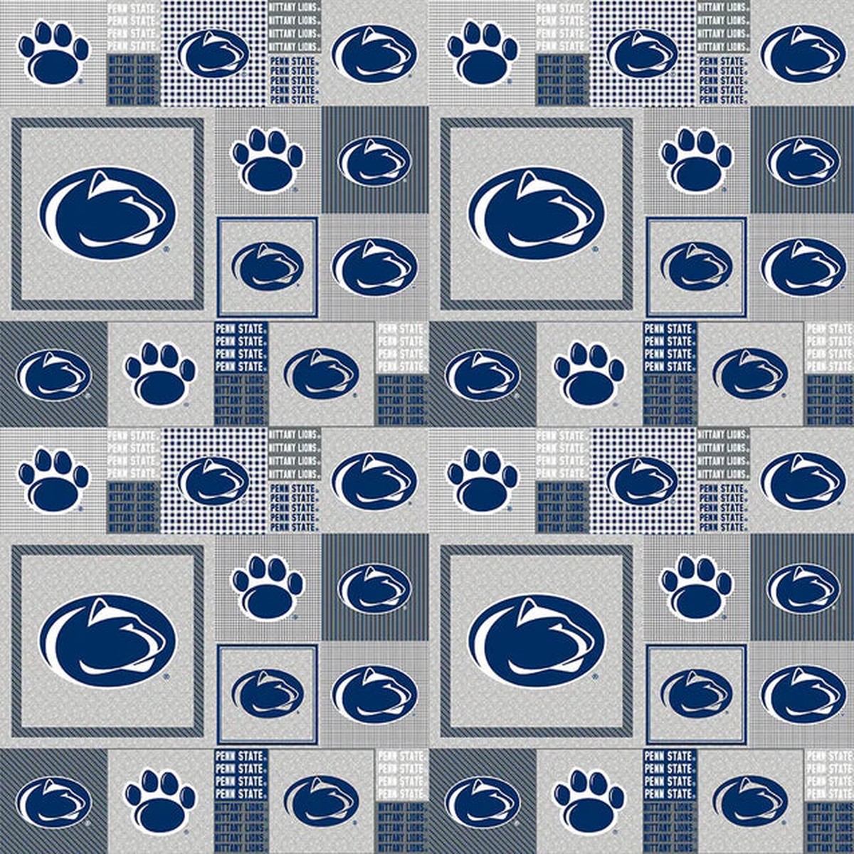 Penn State Nittany Lions NCAA College Grey Box Sykel Enterprises Polyester Fleece Fabric PS-158