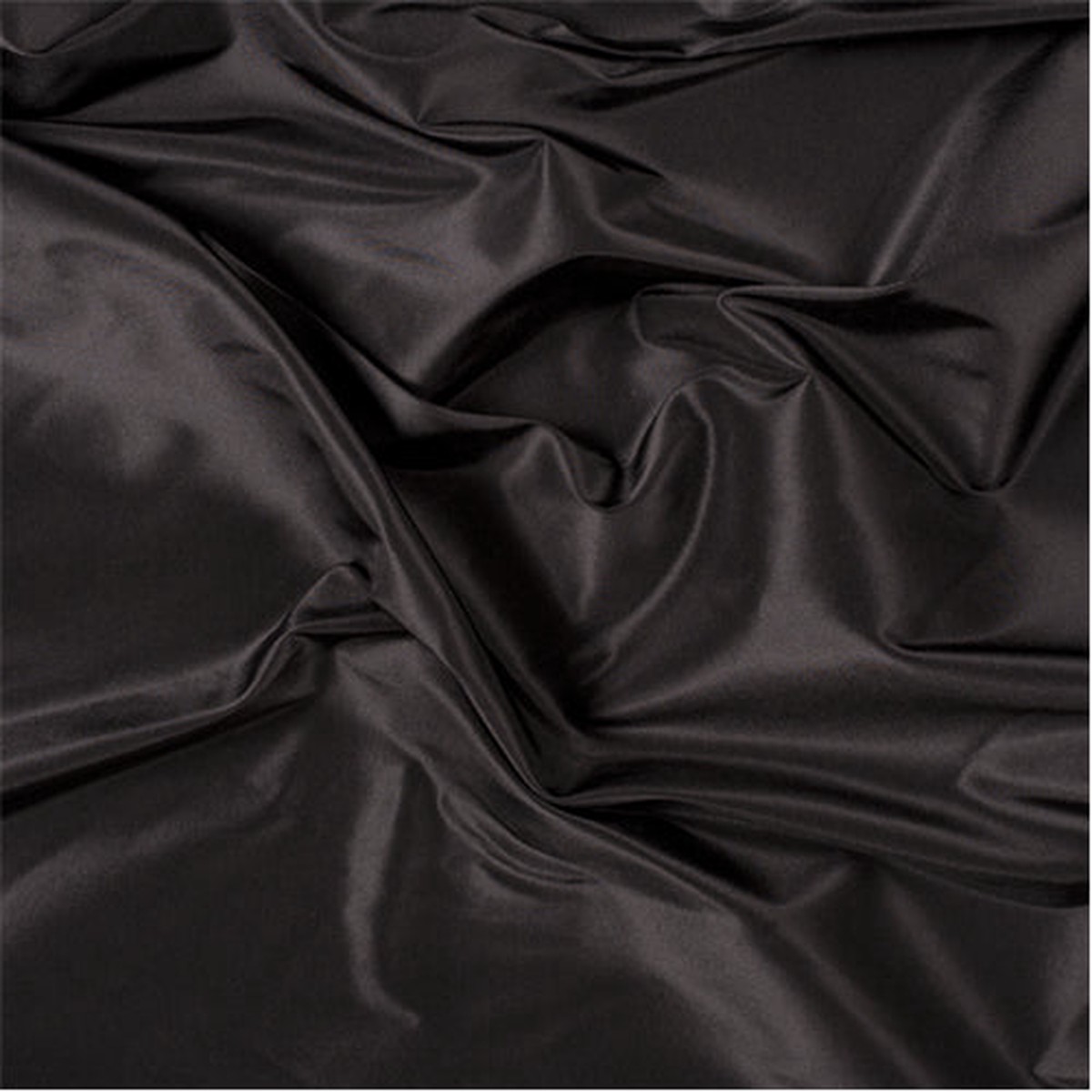 Runway Silks Black Silk Taffeta Fabric - Reorderable