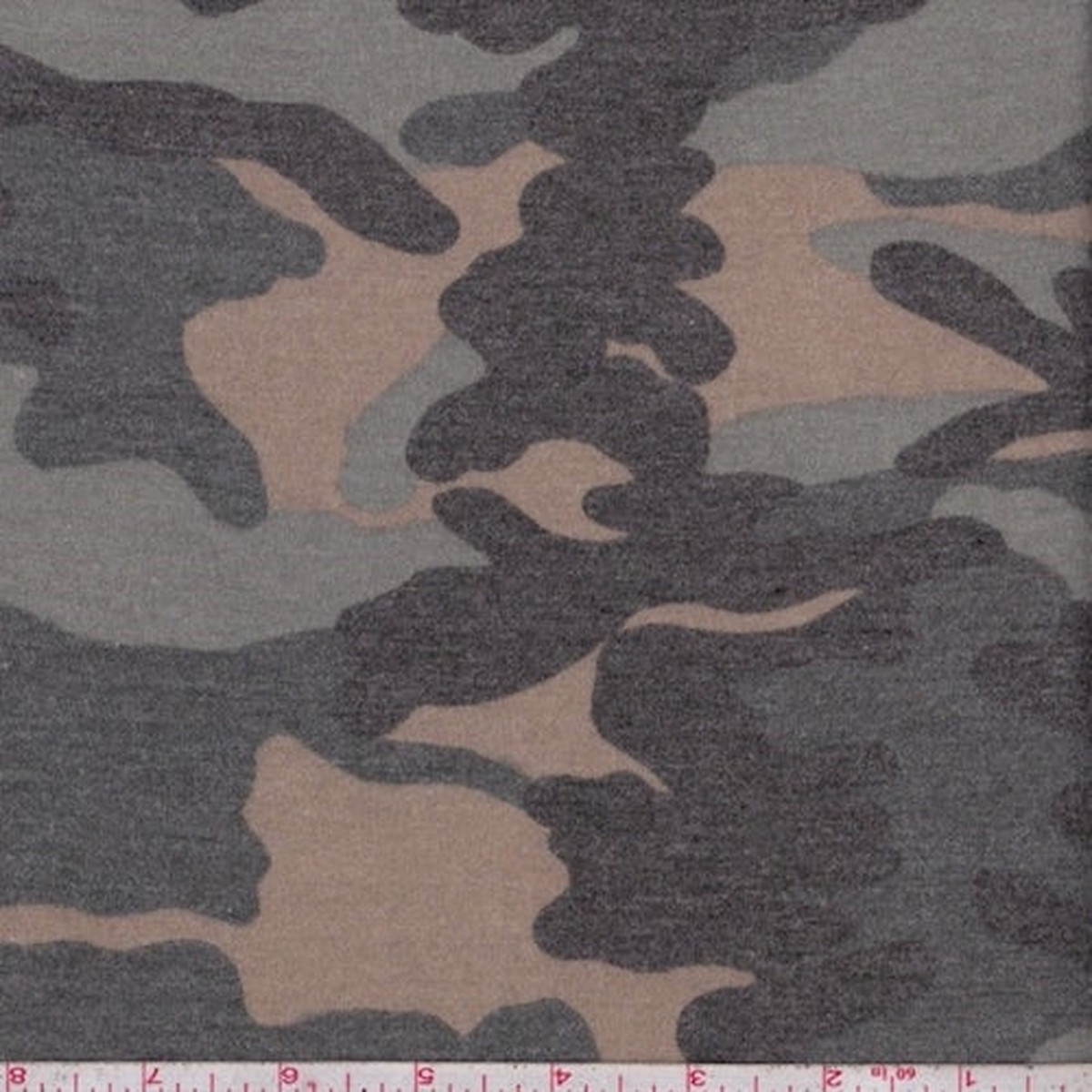 1 3/4 YD PC-Forest/Bark/Sage Camo Jersey Knit Fabric