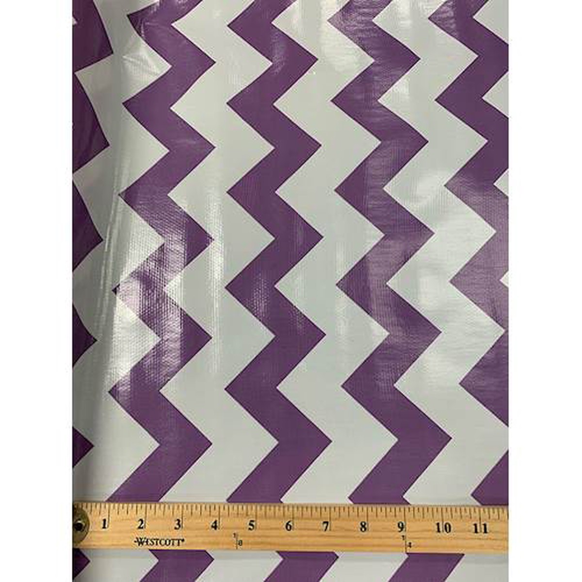 1 YD PC-Purple Chevron Oilcloth Fabric - Reorderable