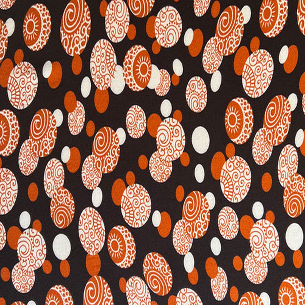 10 Yards of Geometric Print Polyester Crepe On Black