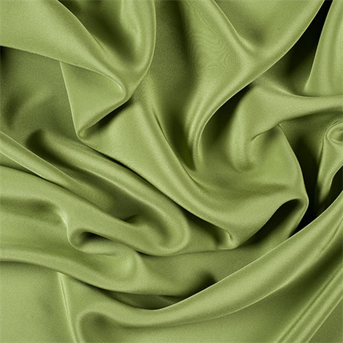 Runway Silks Apple Green 4 Ply Silk Crepe Fabric - Reorderable