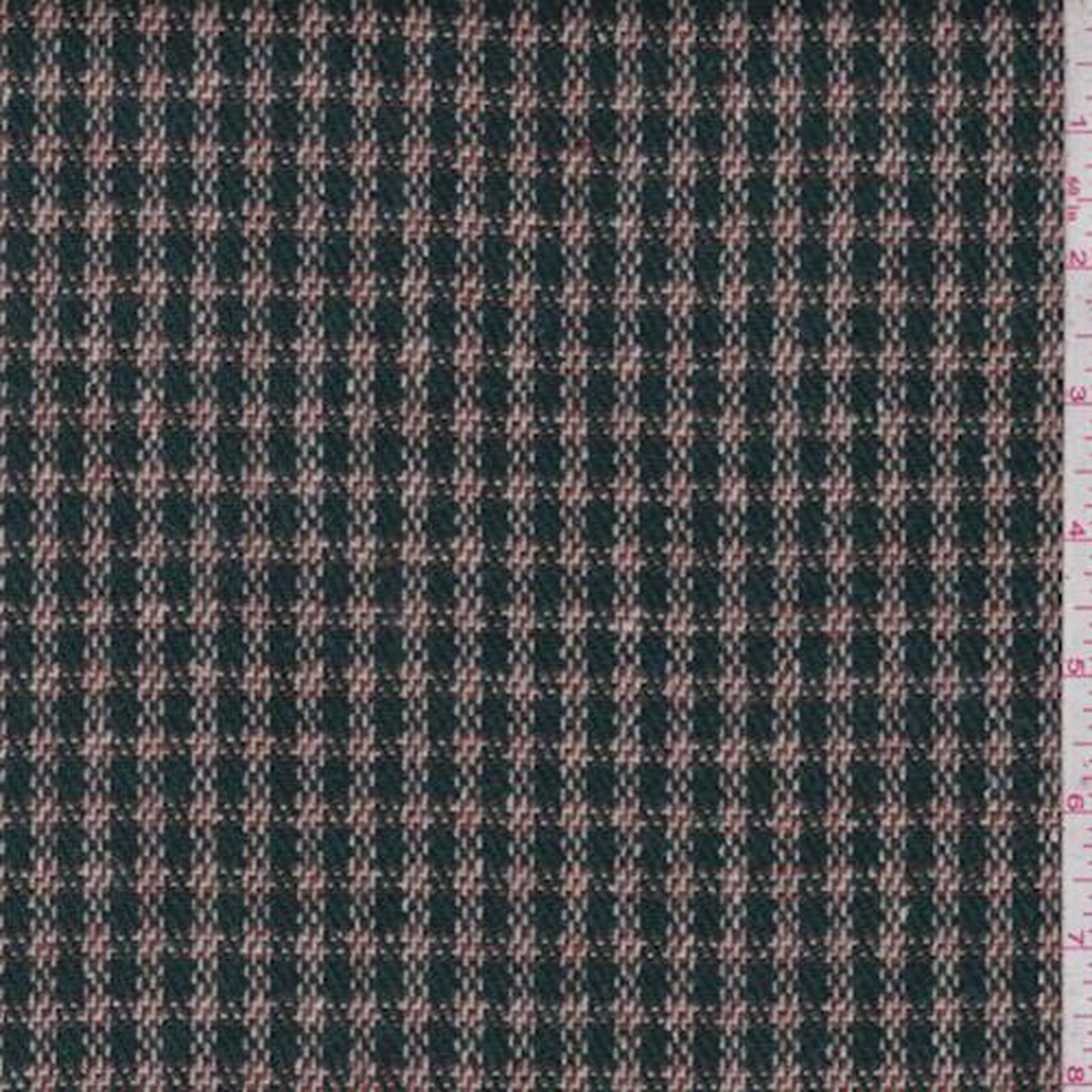 1 1/4 YD PC-Forest Green/Brown/Multi Wool Blend Plaid Jacketing Fabric